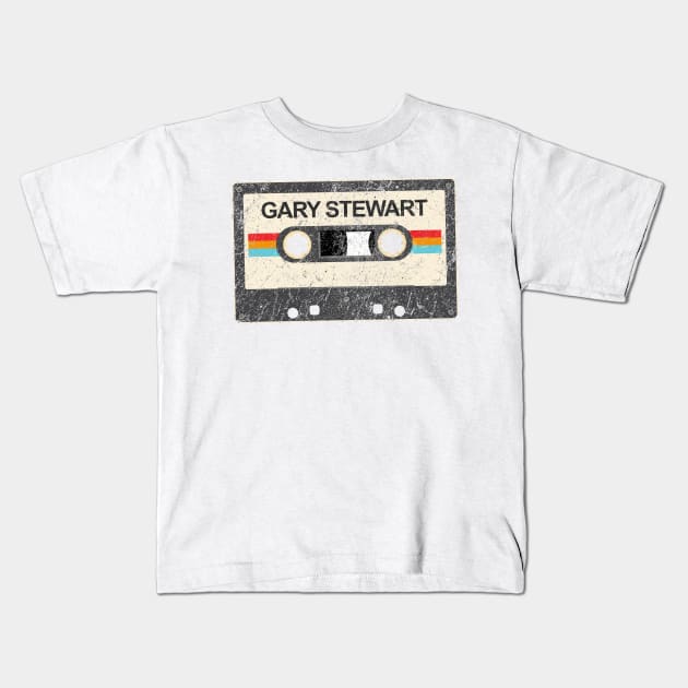 kurniamarga vintage cassette tape Gary Stewart Kids T-Shirt by kurniamarga.artisticcolorful